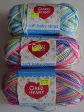 3x Red Heart Soft Baby Steps