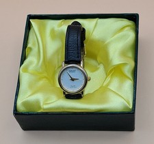 [PERFECT GIFT ?] Omax Lady’s Quartz Watch – Gold Bezel, Black Strap, Japan 