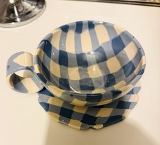 Henry Holland Studio Blue & White Gingham Teacup And Saucer