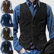 Men Corduroy Casual Waistcoat