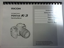 PENTAX K-3 PRINTED INSTRUCTION