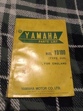 Yamaha YB100 Parts List Book