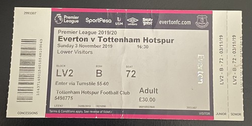 Match ticket everton - match, v