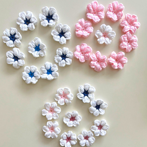 Sew yarn crochet flower - yarn,