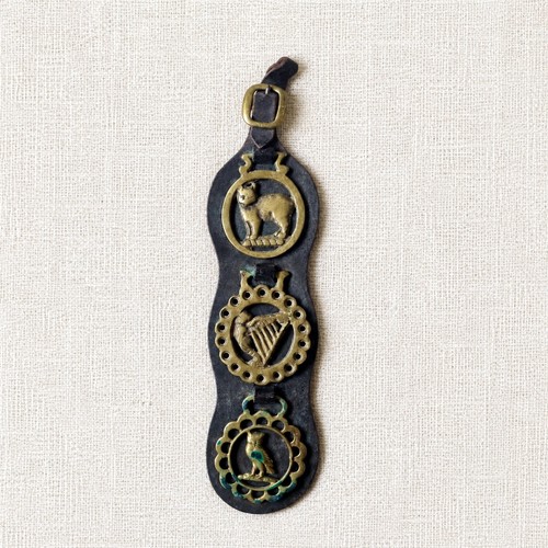 Vintage horse brass leather - horse,