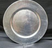 Gloss silver foil charger - silver,