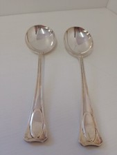 Pair of Vintage Soup Spoons- EPNS A grade Original patina