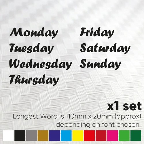 Days the week stickers - of,