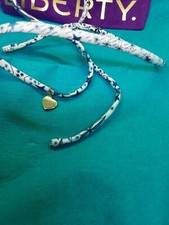 Liberty London 9ct Gold Spring Love Heart Shaped Pendant on Fabric Bracelet