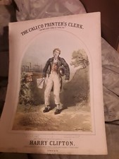 HARRY CLIFTON Calico Printer Clerk Illustrated Victorian Sheet Music Hall Theatr