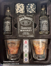 Jack Daniel's Old No 7 Gift Set. Cards, Dice, Chips, Glasses +2 Bottles