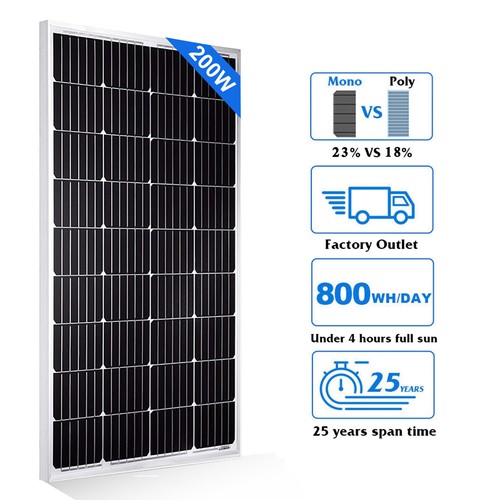 200w solar panel 12v mono - mono, for