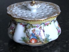 STUNNING ANTIQUE MEISSEN PORCELAIN HAT PIN STAND/ HOLDER 