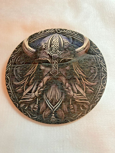Viking themed wooden coaster - themed,