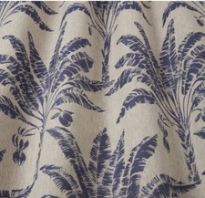 BLUE PALM TREE CURTAIN FABRIC