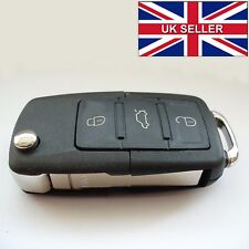 REPLACEMENT 3 BUTTON FLIP KEY CASE FOR VW GOLF PASSAT BEETLE POLO REMOTE KEY
