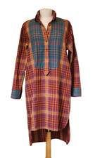 A Child Of The Jago Tartan check Shirt Dress Jack Sheppard Hi low collar Size 12