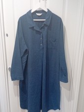 Bonsoir Brushed cotton long men’s Night Shirt In Blue XXL Good Con
