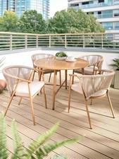Cancun 4 Seater Dining Set Table Chairs Modern Garden Patio Furniture UK
