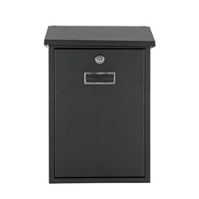 Habitat Cuba Black Lockable Letter Box Wall Mount Fixings Included Open Box