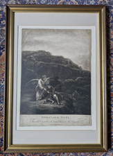 Stunning Mezzotint print by James McArdell (1729-1765) Tobias with the Angel 