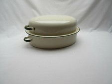 Vintage cream & green enamel