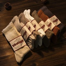 Men's Vintage Medium Tube Socks, Unisex Solid Color, Thickened Sports, Towel Bot