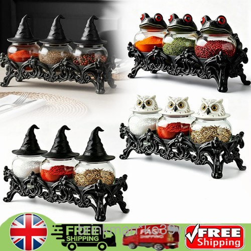 Vintage witch hat spice jars - witch,