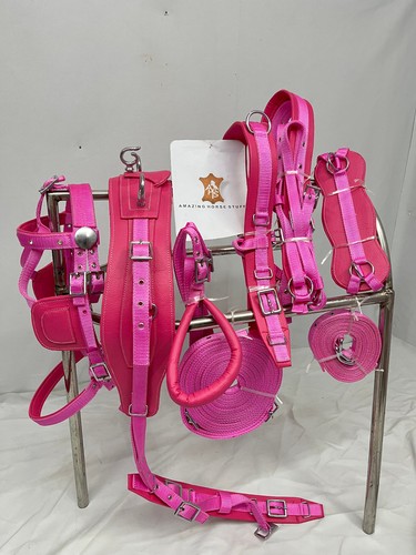 Pink nylon horse driving - nylon,