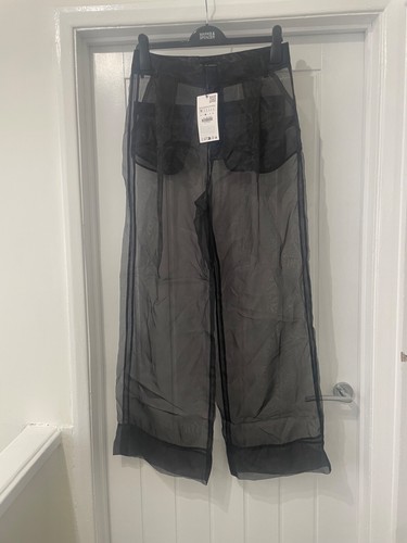 Zara black organza trouser - zara,