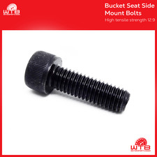 Motorsport Bucket Seat Side Mount Black High Strength M8 Bolts and Washers x4