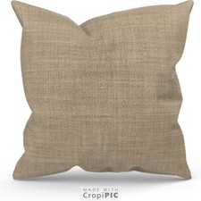 Large Linen Look Cushions 60x60cm Each Biscuit Shade Side Zipper High Quality