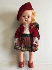 vintage sarold scottish lass bonny plastic doll in tartan outfit 