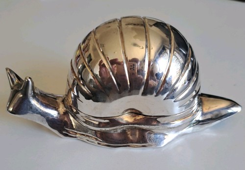 Vintage silver plated snail - vintage,