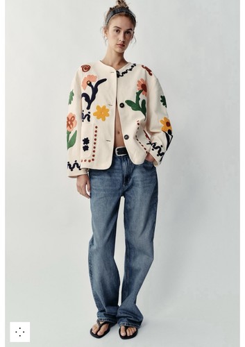 Floral zara embroidered jacket - floral,