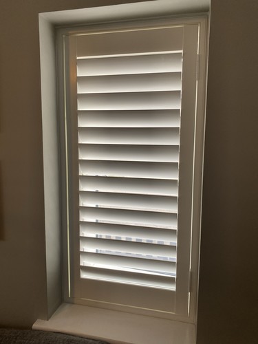 Faux wood window shutters - wood,
