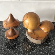 Hand turned wooden mushrooms - turned,