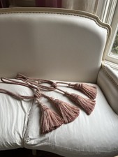 2 vintage curtain Tassel Tie Backs - pinks, golds, some sun fade - still pretty 