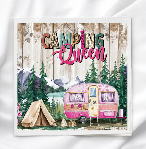 Camping queen fabric - panel, for