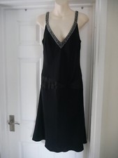 Black Designer Dress Ben De Lisi Debenhams Size 12 Cocktail Party Beaded Evening