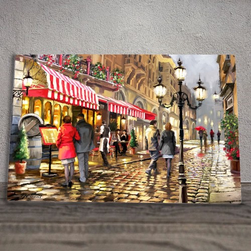 Evening cafe ceramic tile - cafe,
