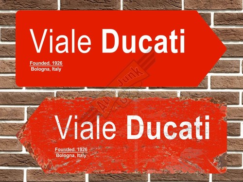 Ducati viale metal road sign - road,