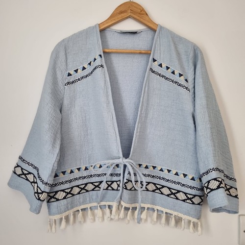 Zara blue cotton embroidered - blue,