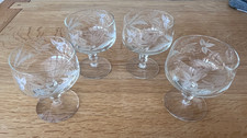 Set vintage etched footed - etched,