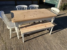 Farmhouse Table 4 Chairs And A Bench