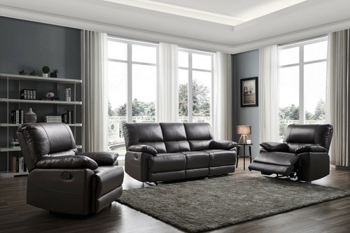 Black genuine leather - leather, seater
