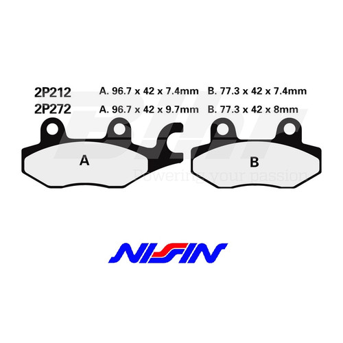 Nissin 2p212st rear brake pads - 2p212st,
