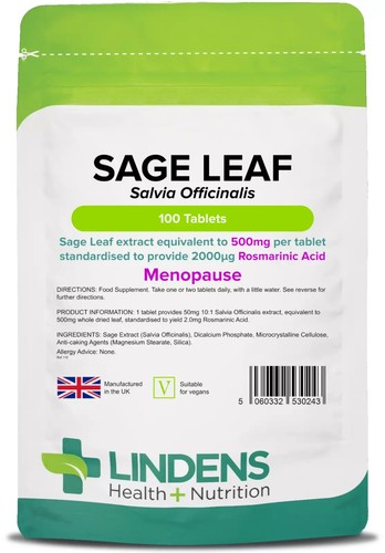 Sage leaf 500mg tablets 100 - leaf,