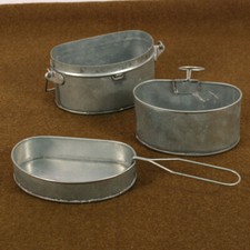 Replica  D Shaped Mess Tins 3 Piece British Army 1800's to WW1  BE442