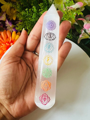 Selenite wand with - wand,